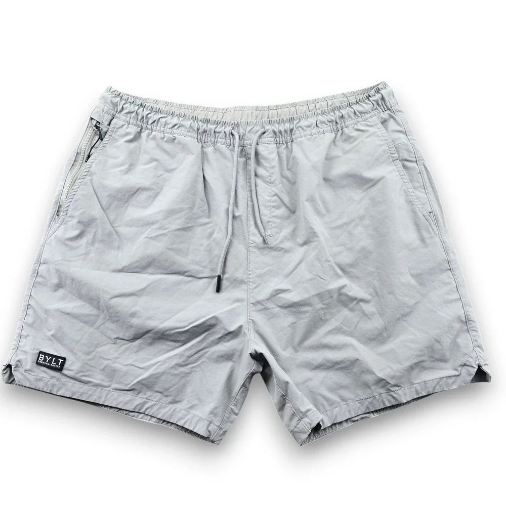 BYLT Premium Basics Active Shorts Mens XXL Grey Lined TrainingvZipper Pockets